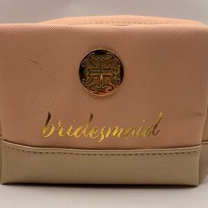 Rustic Cuff Beige Gold Makeup Bag Zipper Cosmetic Organizer Travel Pouch Case